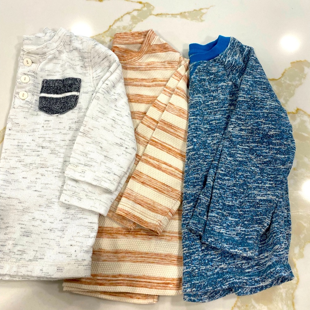 Toddler boy set of 3 thermal shirts